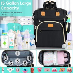 Sac à dos personnalisé étanche de grande capacité pour poussette de bébé Sac à dos de voyage pour bébé avec berceau pliable - Product Image 2
