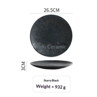 Assiette plate ronde en céramique de style japonais minimaliste, compatible micro-ondes, pour la maison, l'hôtel, les restaurants occidentaux, pour servir des steaks/pâtes au dîner