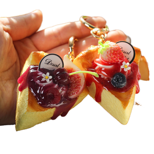 QYS Lifelike Triangle Bread Keychain Bakery Food <b>Bag</b> Charm Mini Dessert Pendant <b>Key</b> <b>Ring</b> Gift - Product Image 1