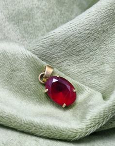 El Mejor Colgante de Rubí Chapado en Oro Hecho a Mano, Piedra del Amor, la Pasión y la Fuerza, Diseño Floral, Joyería Unisex, Regalo - Product Image 3