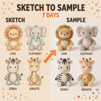 Peluche personnalisée ODM/OEM en forme d'animal sauvage de dessin animé, poupée en peluche de haute qualité pour souvenirs de zoo, parc à thème, cadeau de vacances