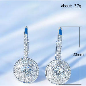 Pendientes de Aro Dorados E4685 para Mujer, con Diamantes Redondos de Corte Brillante, Joyería Fina Clásica para Boda, Chapados en Oro, Forma de Bola - Product Image 6