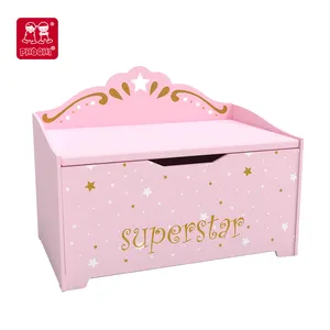 おもちゃの箱キッズ家具セット木製の寝室の家具セット子供の寝室の家具セット女の赤ちゃんのためのピンクのおもちゃ箱
