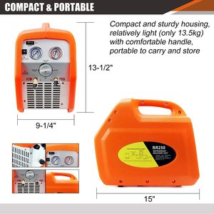 Machine de récupération RR500 pour réfrigérant Feron R22 R410A <span class=keywords><strong>1234yf</strong></span> R32 <span class=keywords><strong>Gaz</strong></span> et autres unités de climatisation à <span class=keywords><strong>gaz</strong></span> réfrigérant - Product Image 2