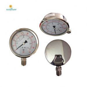 Factory sale top quality <strong>Double</strong> needle red reminder dry pressure gauge - Product Image 6