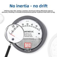 Factory Direct No Inertia Drift Micro Pressure Gauge With Aluminum Shell for Dust Collector Air Duct Monitoring0-1kpa