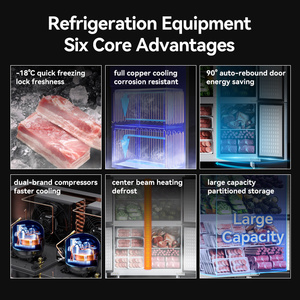 <strong>Commercial</strong> Freezer Direct Cooling Stainless Steel Dual Temperature <strong>Commercial</strong> <strong>Refrigerator</strong> Glass Door <strong>Commercial</strong> Kitchen Freezer - Product Image 6