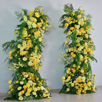 Nouvelle Arrivée L-R168 Arche de fleurs artificielles personnalisée de haute qualité en forme de corne pour la décoration florale de scène de mariage