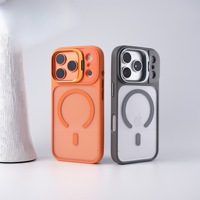 Antichoc PC Gel chargeur sans fil coque de téléphone cadre en métal support couverture pour iPhone 17 16 15
