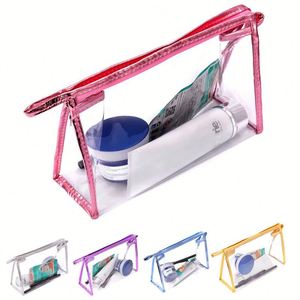 Custom Logo Transparent Plastic Makeup <b>Bags</b> Clutch Waterproof <b>Make</b> <b>up</b> <b>Bag</b> Pvc Travel Cosmetic With Zipper - Product Image 3