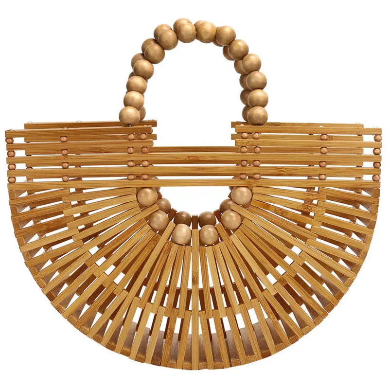Bolsa de praia feminina de bambu moda verão 2022