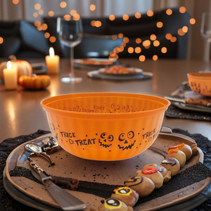Ciotola Rotonda per Budino Decorativa <span class=keywords><strong>di</strong></span> Halloween in <span class=keywords><strong>Plastica</strong></span> Facile da Pulire Personalizzabile Sostenibile a Forma <span class=keywords><strong>di</strong></span> Zucca - Product Image 3