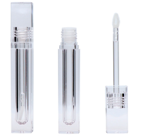 Tube de brillant à lèvres vide en PETG de 3,5 ml, carré, à paroi épaisse, avec bouchon à vis, design de luxe, sérigraphie, pour rouge à lèvres liquide