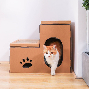 Oem 2 Vloeren Opvouwbare Wandmontage Kat Huis Vervangbare Board Krabpalen Board Golfdocument Kat Scratcher Post - Product Image 3