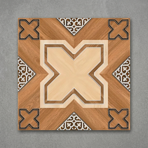 Carreaux de sol en céramique numérique émaillée effet bois rustique 40x40cm, porcelaine vitrifiée pour design intérieur - Product Image 3