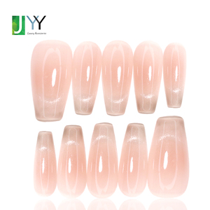<span class=keywords><strong>Faux</strong></span> ongles en verre de haute qualité, couleur unie minimaliste, faits à la main, 10 pièces, ongles en gel simples de qualité supérieure, <span class=keywords><strong>faux</strong></span> ongles en forme de cercueil roses pour femmes - Product Image 2