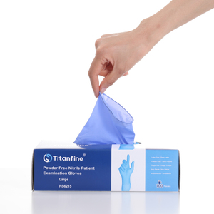 ถุงมือไนไตรล์แบบใช้แล้วทิ้ง Titanfine 3 มิล ไม่มีแป้ง ขนาด 9 นิ้ว บรรจุกล่อง 100 ชิ้น ได้รับการรับรองมาตรฐาน CE <span class=keywords><strong>EN455</strong></span> สำหรับการแพทย์ - Product Image 2