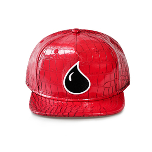 Chất Lượng Cao Tùy Chỉnh Thêu Logo Đồng Bằng <span class=keywords><strong>Cap</strong></span> 5 Bảng Điều Chỉnh Có Cấu Trúc Thời Trang Màu Đỏ Da Cá Sấu <span class=keywords><strong>Snapback</strong></span> Mũ - Product Image 2