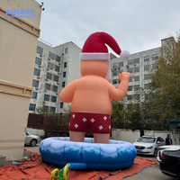 Ballon de Père Noël de surf géant gonflable personnalisé par Photo réelle d'usine pour la décoration de festival de Noël de centre commercial