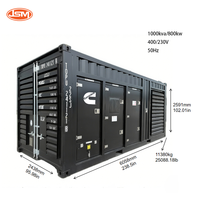 Générateur diesel silencieux ByCummins 1000 kVA 800 kW 880 kW 1100 kVA 50 Hz triphasé 400 V pour hôpitaux, concerts, usines, certifié ISO CE