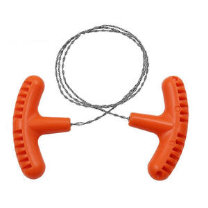 Scie à fil de survie en plein air, outil de coupe manuel en acier orange pour le camping, la randonnée et le sauvetage - Product Image 1