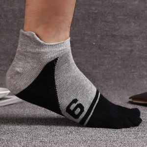 KANGYI negro y <span class=keywords><strong>gris</strong></span> de moda baloncesto botines de punto de <span class=keywords><strong>color</strong></span> barato dedos Calcetines - Product Image 6