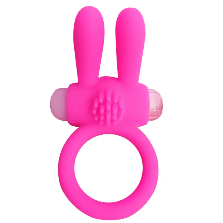 Rabbit Cock Ring Vibrador Penis Ring com contas para estimulação extra