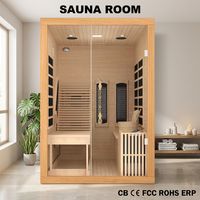 Ruang Sauna Kayu Solid Modern untuk Luar Ruangan dari Kayu Hemlock Kanada untuk 1-6 Orang dengan Fitur Spa Inframerah dan Uap Peluh