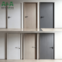 Porte intérieure en bois géométrique de la série SLS Designer, porte artistique à grain croisé sur mesure pour la personnalisation de toute la maison