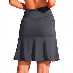 Falda de Golf para Mujer, Color Sólido, Cintura Elástica, Secado Rápido, Estilo Deportivo, Shorts de Poliéster Tejido - Product Image 1
