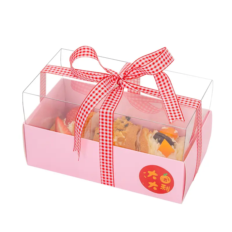 Clear Cake Swiss Roll Packing Box Rechthoekige Valentijnsdag Macaron Cadeau Bakdoos