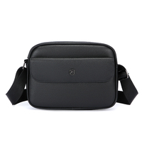 Sac à bandoulière léger et antivol en PU et polyester pour homme, style mode, luxe, résistant à l'eau, multi-poches, sac messager croisé