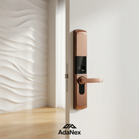 Cerradura Inteligente para Puerta con Pantalla Táctil, Huella Dactilar, Contraseña, Antirrobo, Sensor de Cubierta Deslizante, Seguridad para el Hogar, Modelo 815-4 para Puertas de Madera