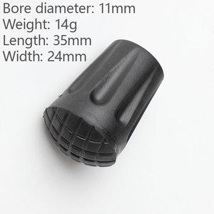 6pcs Rubber Trekking Pole Tips Replacement Protectors Cork Shock Absorbing 375 lb Weight Capacity Hiking Poles Walking <strong>Sticks</strong> - Product Image 1