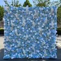 Autre Décoration Florale et Végétale, Panneau de Fleurs pour Mariage, Décoration 5D Enroulable 8*8ft, Base en Tissu Grille, Rose Artificielle en Soie Blanc Ivoire