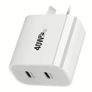 ที่ชาร์จแบตเตอร์รีปลั๊ก EU PD 40W แบบคู่20W USB พอร์ตชนิด C ชนิด C ใช้ได้กับโทรศัพท์มือถือ - Product Image 1