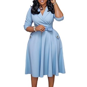 <span class=keywords><strong>Robe</strong></span> africaine élégante grande <span class=keywords><strong>taille</strong></span> avec col tailleur, design <span class=keywords><strong>taille</strong></span> haute pour le commerce transfrontalier de mode féminine, stylée et <span class=keywords><strong>chic</strong></span> - Product Image 5