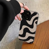 Coques de téléphone de luxe à rayures zébrées pour iPhone 17 16 Pro Max 14 11 12 13 Pro Max – Étui souple antichoc avec protection arrière