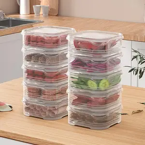 Refrigerator Fresh-Keeping Food Container Frozen Meat Fruit Vegetable Freezing Storage Box With Lid