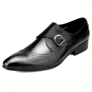 High-end Genuine Leather Men's British Style Three-piece Connector Oxford Shoes Low <b>Heel</b> Business Formal Toe Autumn Waterproof - Product Image 6