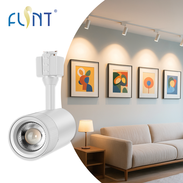 Fast Delivery Modern Indoor Aluminum LED Dimmable Track Light Head COB Spotlight 12W 1200lm 3000K RA90 Vertically Adjustable 90