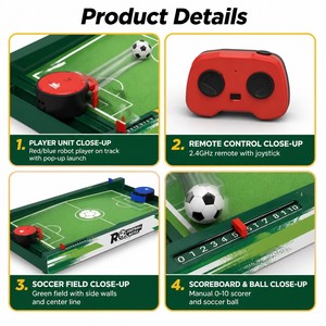 <span class=keywords><strong>Jeu</strong></span> de Table de Football RC STEM DIY pour 2 Joueurs, Contrôle à Distance 2.4G, Tableau de Football, Jouet Scientifique Éducatif à Assembler pour Enfants (Thème Dinosaure) - Product Image 4