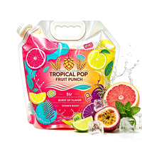 Pochette transparente personnalisée de 5 L avec bec verseur pour boissons, thé, lait – Emballage recyclable