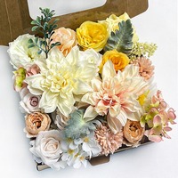 Fleurs artificielles pour guirlandes de têtes de fleurs, Calla Lily, Fleur de cerisier, Hortensia, Magnolia, Runner, Fleurs artificielles orange et blanches