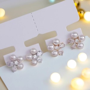 Boucles d'oreilles fines à clous 22584DIY en argent S925, perles de 6-7 mm, support creux, accessoires pour perles multiples, pour bijoux en argent - Product Image 2