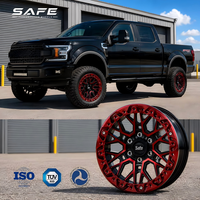 Rines de Aleación Forjados Rojos de Diseño Personalizado 4x4 para SUV, con Borde Profundo, para Todoterreno, 6x135, para Ford F150, Tacoma, 4Runner, Sierra