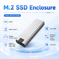 Boîtier SSD M.2 sans outil à double protocole 10 Gbit/s USB 3.2 Gen2 en aluminium pour NVMe SATA 2230/2242/2260/2280 – Boîtier de disque portable