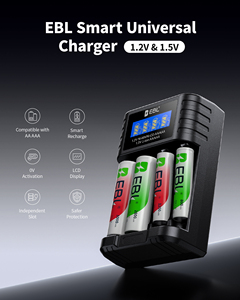 EBL universale 1.5V agli ioni di <span class=keywords><strong>litio</strong></span> 1.2V Nimh ricaricabile <span class=keywords><strong>Aa</strong></span> <span class=keywords><strong>caricabatterie</strong></span> Usb portatile con ricarica rapida di tipo C - Product Image 2