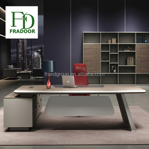 商业大厦豪华智能2.2米办公室执行董事工作台带移动文件柜 - Product Image 2