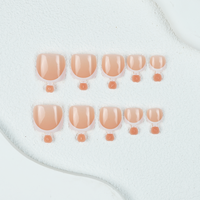24 faux ongles d'orteils blancs en ABS, prêts à poser, à couverture complète, de style français